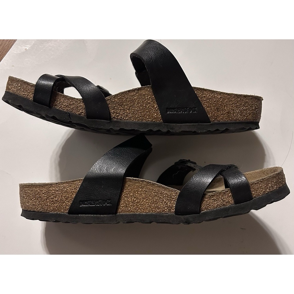 Birkenstock Women's Mayari Black Birko-Flor Toe Loop Sandals Size 38 US L7 Reg - Picture 4 of 7